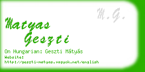 matyas geszti business card